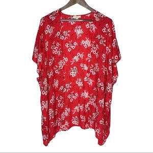 LOFT Floral Kamino Style Open Tunic Size XS NWT